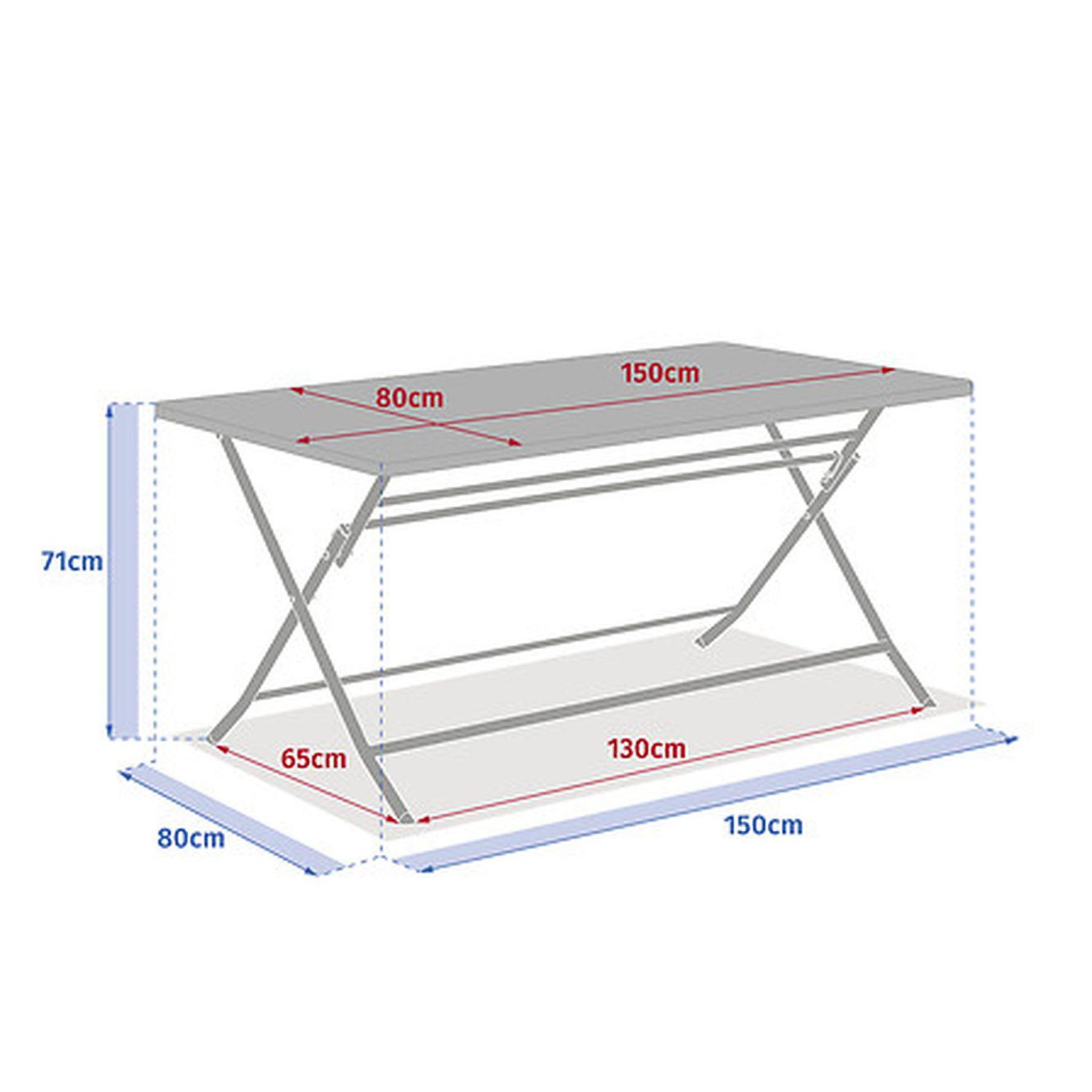 Voir la diapositive 2 : HESPERIDE Table de jardin pliante rectangulaire 6 places GREENSBORO - Vert olive