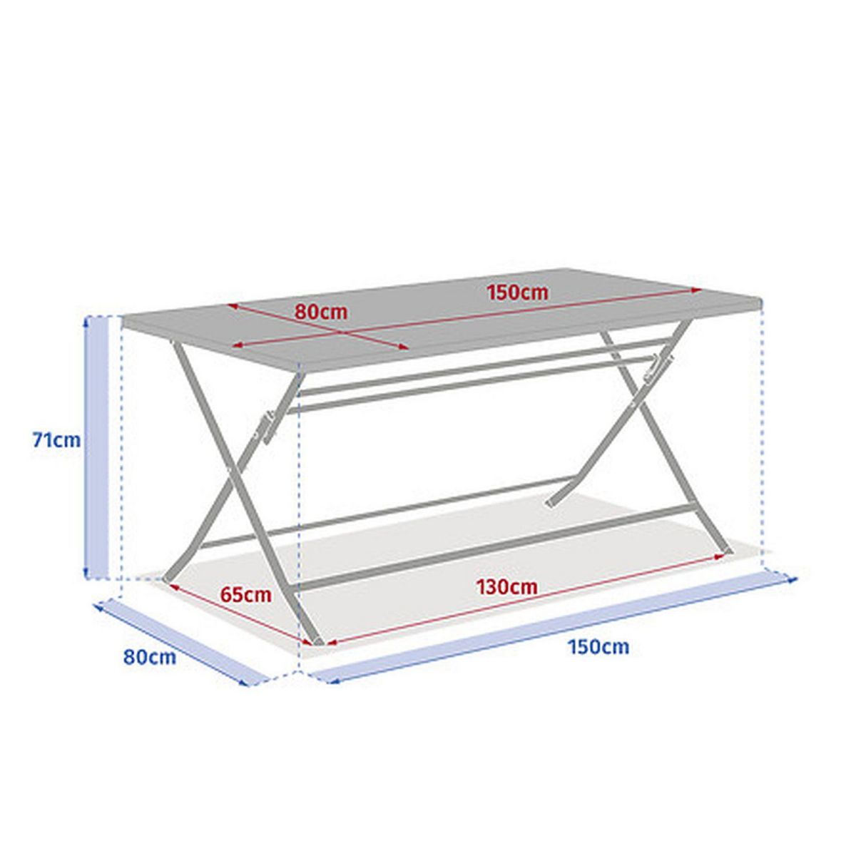HESPERIDE Table de jardin pliante rectangulaire 6 places GREENSBORO - Vert olive