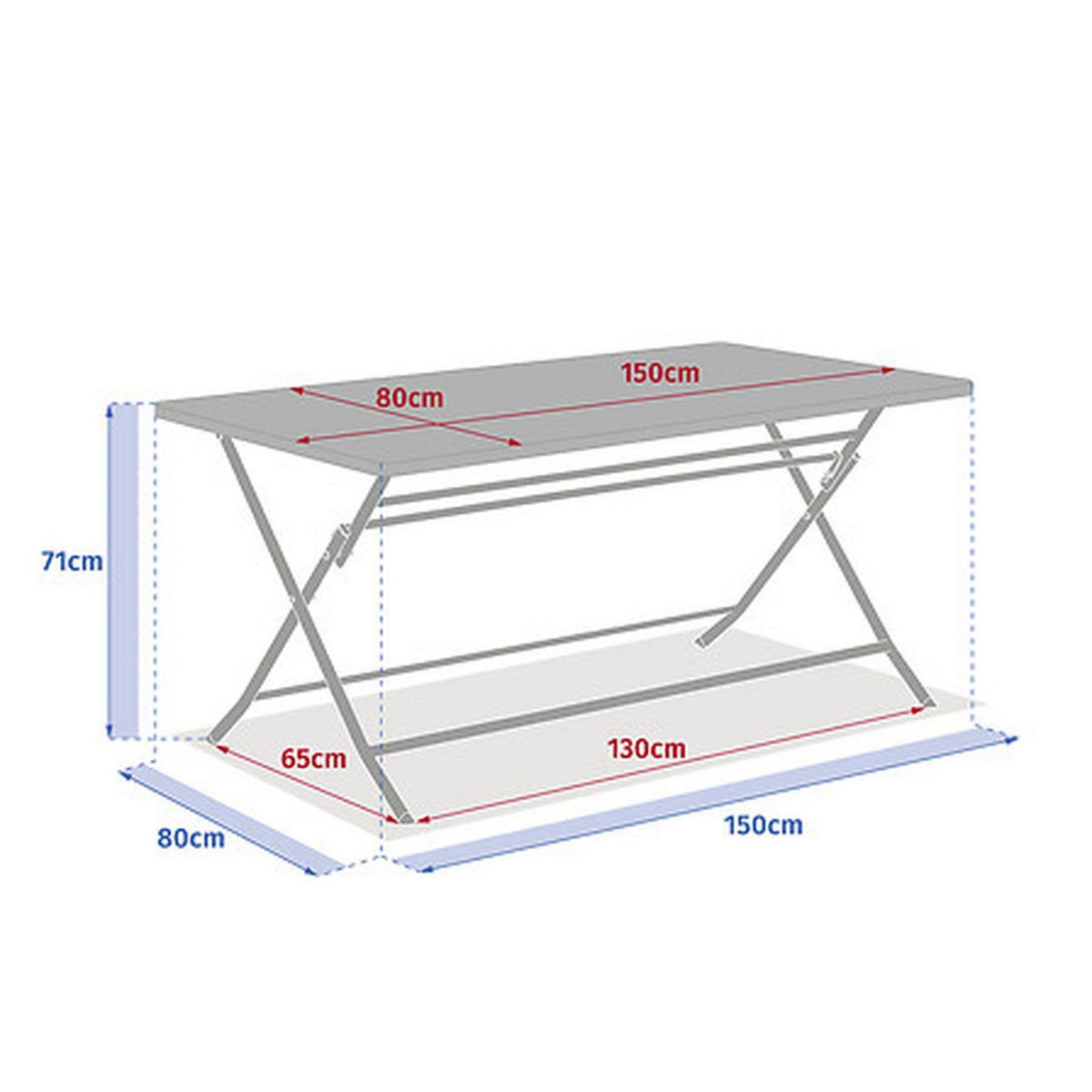 HESPERIDE Table de jardin pliante rectangulaire 6 places GREENSBORO - Vert olive