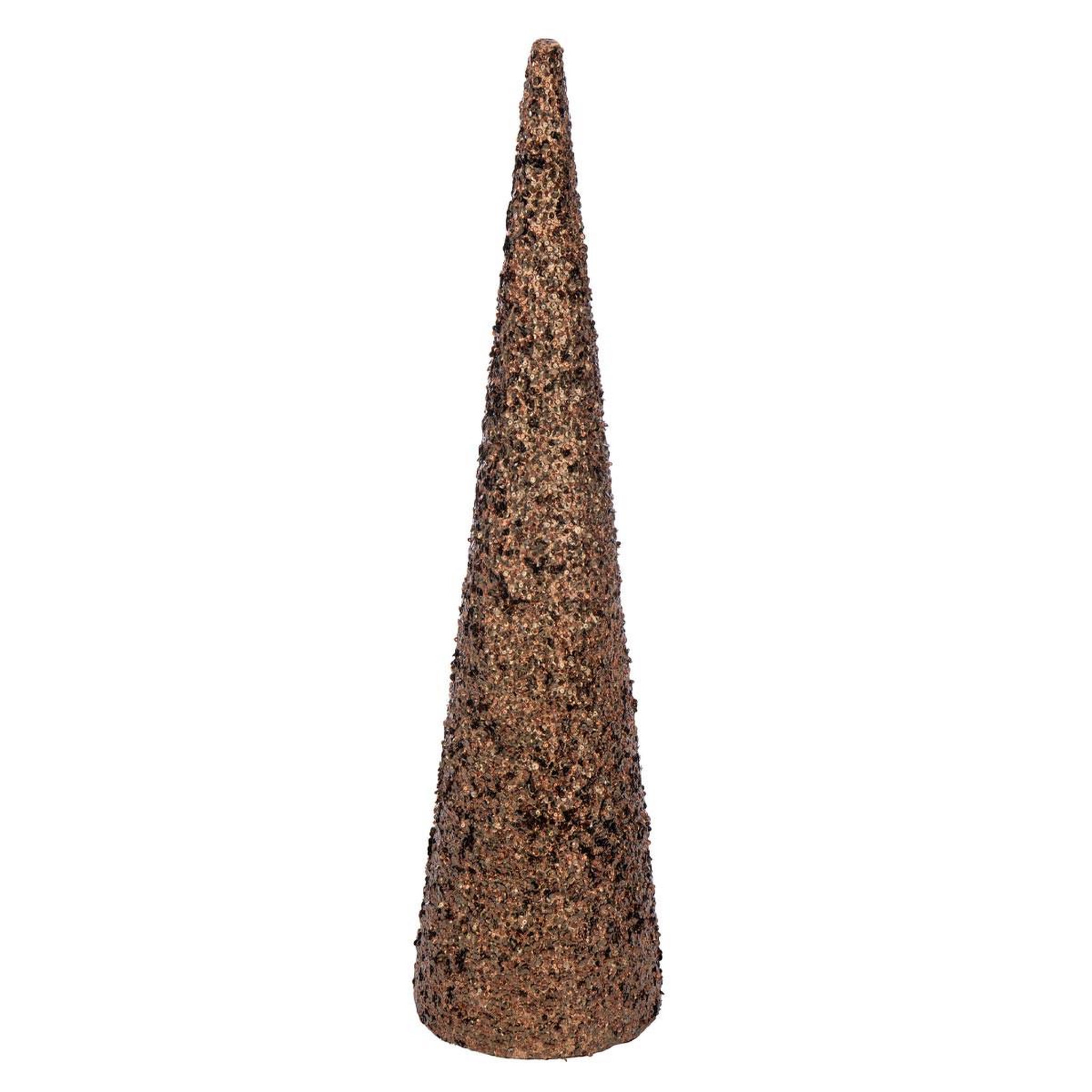 J-LINE Déco cône de noël  sequins  120cm marron