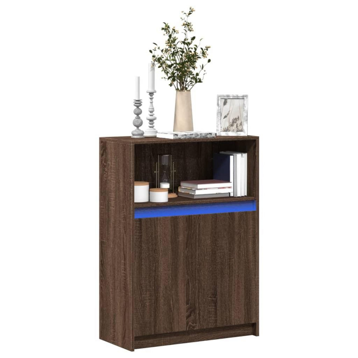 VIDAXL Buffet avec LED chene marron 72x34x100 cm bois d'ingenierie