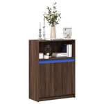 VIDAXL Buffet avec LED chene marron 72x34x100 cm bois d'ingenierie