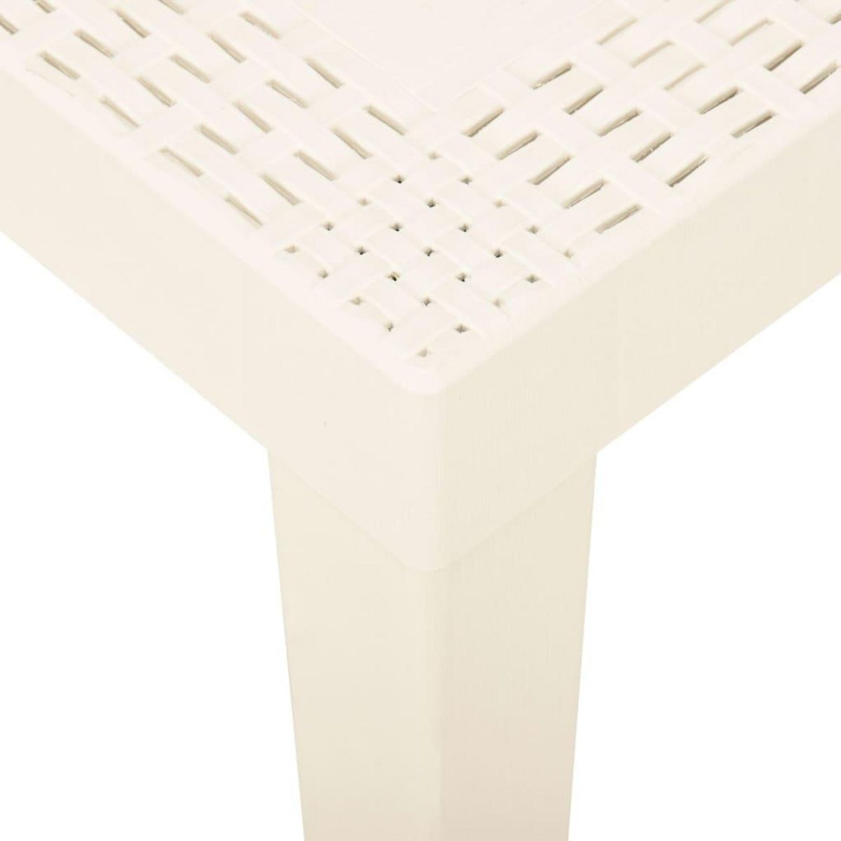 VIDAXL Table de jardin Blanc 79x65x72 cm Plastique
