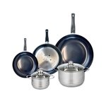 ELO Ensemble de 3 Poêles de cuisson 20, 24 et 32 cm et 2 faitouts 14 et 20 cm Elo Prima Brillant