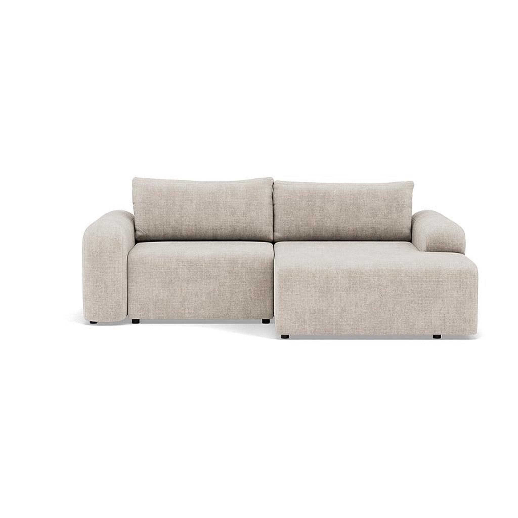 BEST MOBILIER Rebecca - canapé d'angle droit 4 places convertible avec coffre en velours texturé. Coloris disponibles : Gris, Violet, Orange, Vert, Bleu, Beige