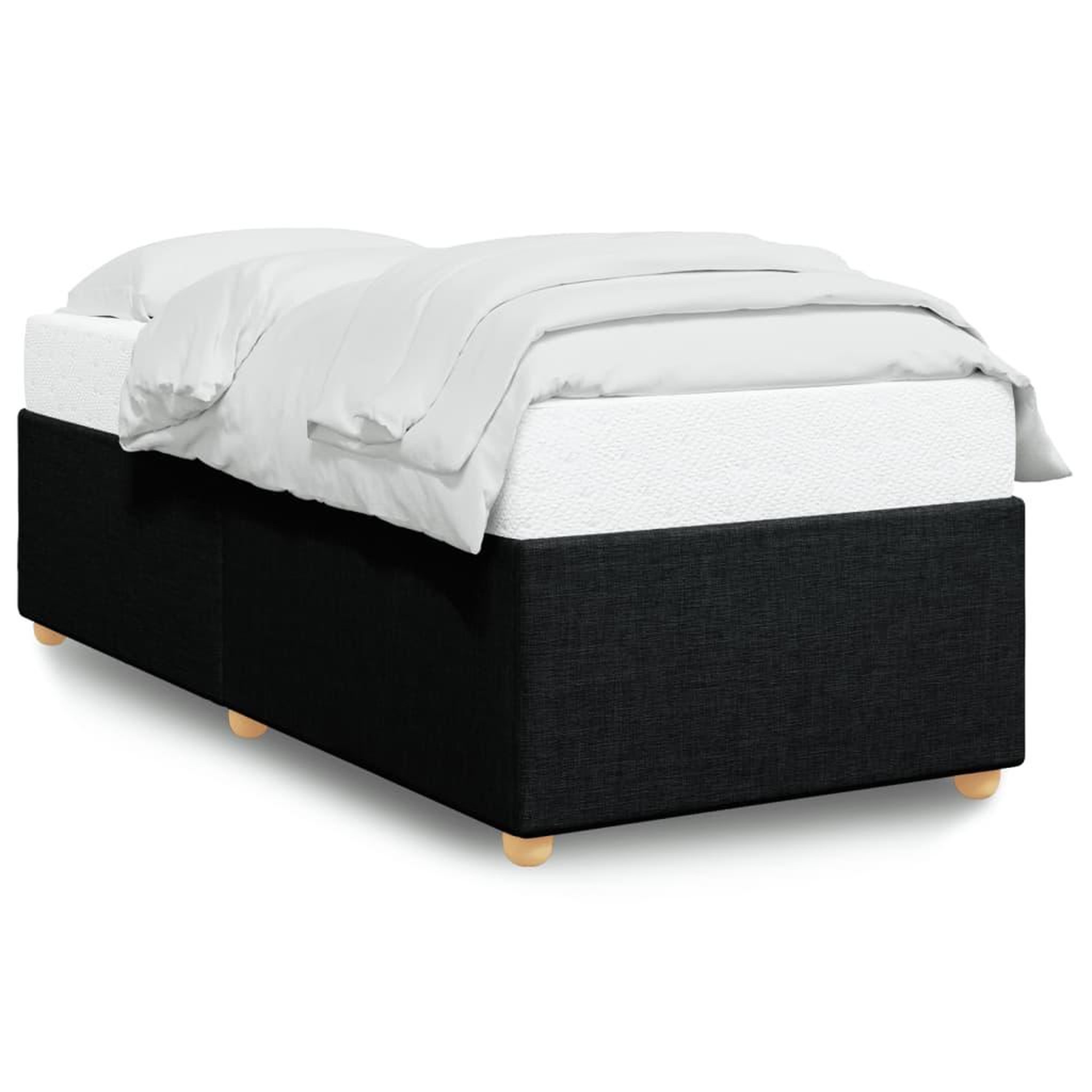 Voir la diapositive 2 : VIDAXL Cadre de lit sans matelas noir 100x200 cm tissu