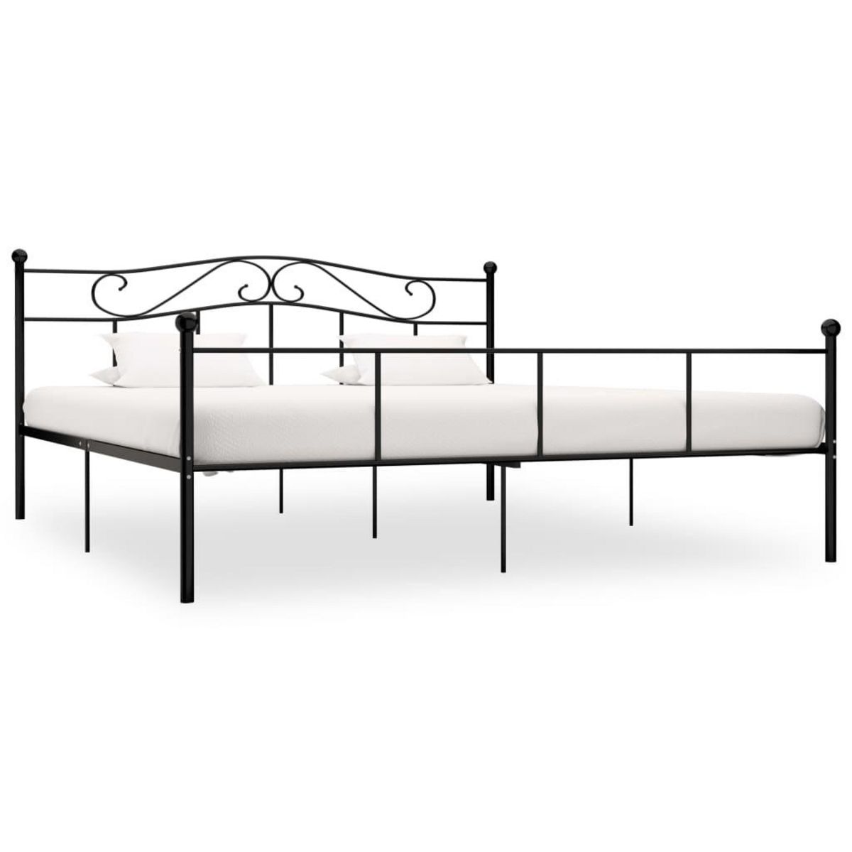 VIDAXL Cadre de lit sans matelas noir metal 180x200 cm