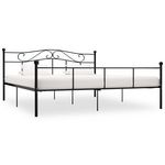 VIDAXL Cadre de lit sans matelas noir metal 180x200 cm