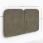 Voir la diapositive 4 : MAISON PAVANE Tête de lit en tissu vert olive 160 cm-Etna