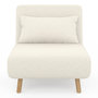 Voir la diapositive 4 : ID MARKET Fauteuil convertible ROMEO lit d'appoint 1 place 80x190 cm bouclette blanc