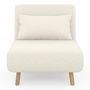 Voir la diapositive 4 : ID MARKET Fauteuil convertible ROMEO lit d'appoint 1 place 80x190 cm bouclette blanc