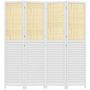 Voir la diapositive 1 : HOMCOM Paravent séparateur de pièce 4 panneaux pliables dim. 160L x 170H cm - bois blanc aspect rotin