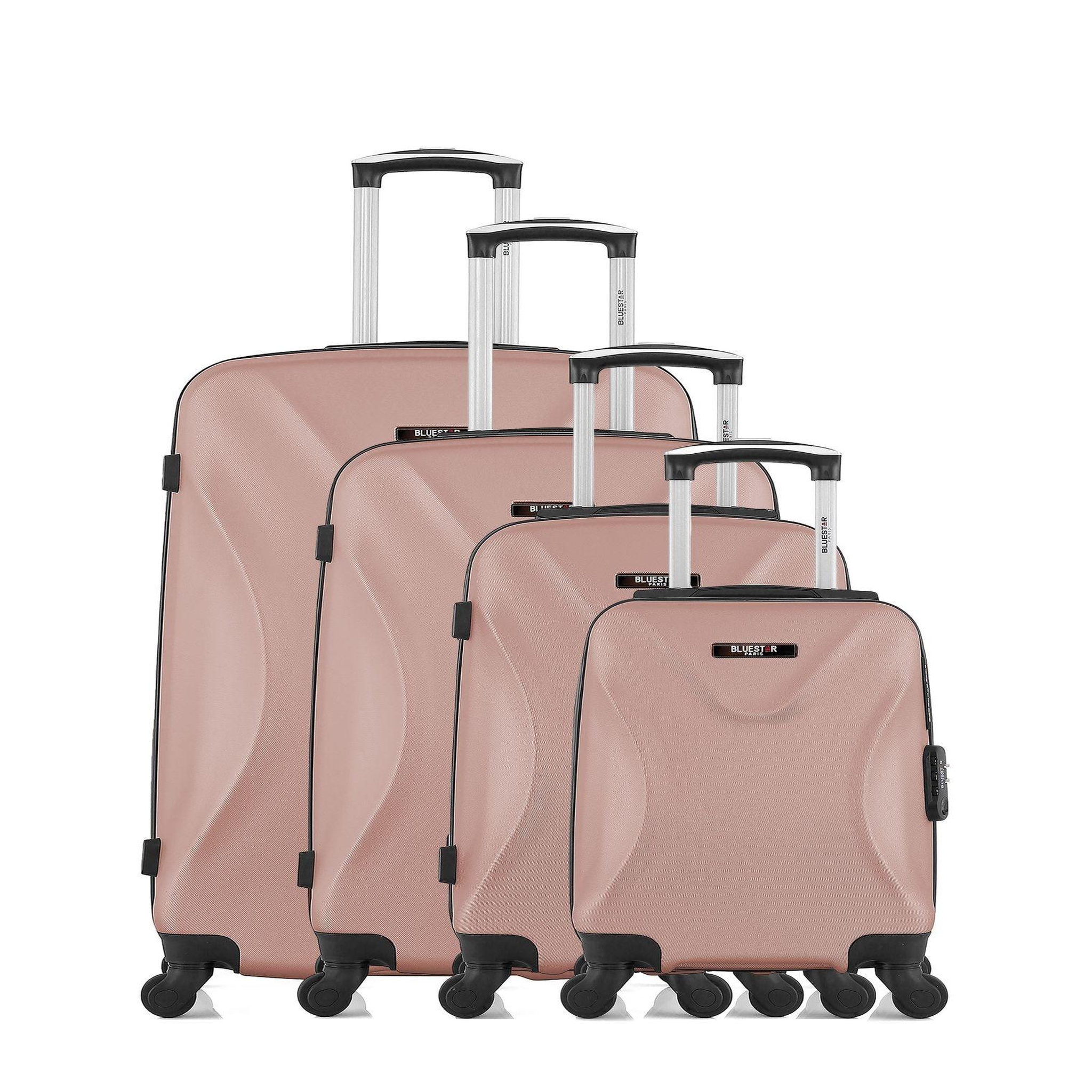 BLUESTAR Bluestar - set de 4 valises garibaldi-m 75 cm 4 roues. Coloris disponibles : Gris, Rose, Beige