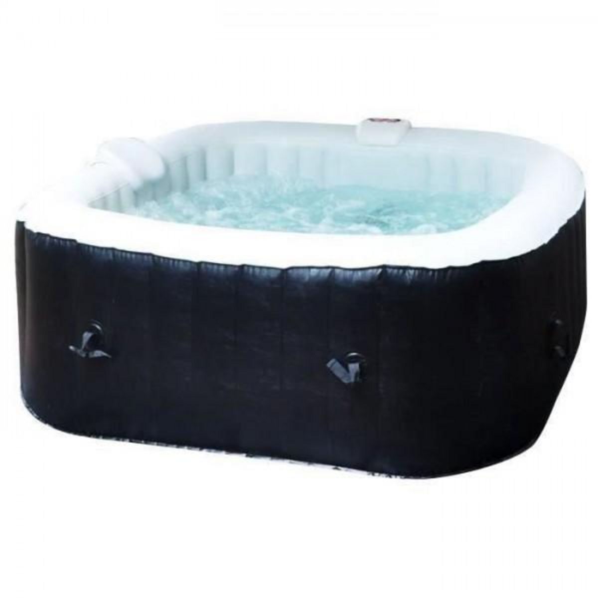 SUNSPA Spa gonflable SUNSPA - AC01 - 157 x 67 cm - 4 places - Carré (Livré avec filtre, cadenas, tapis de sol et couverture)