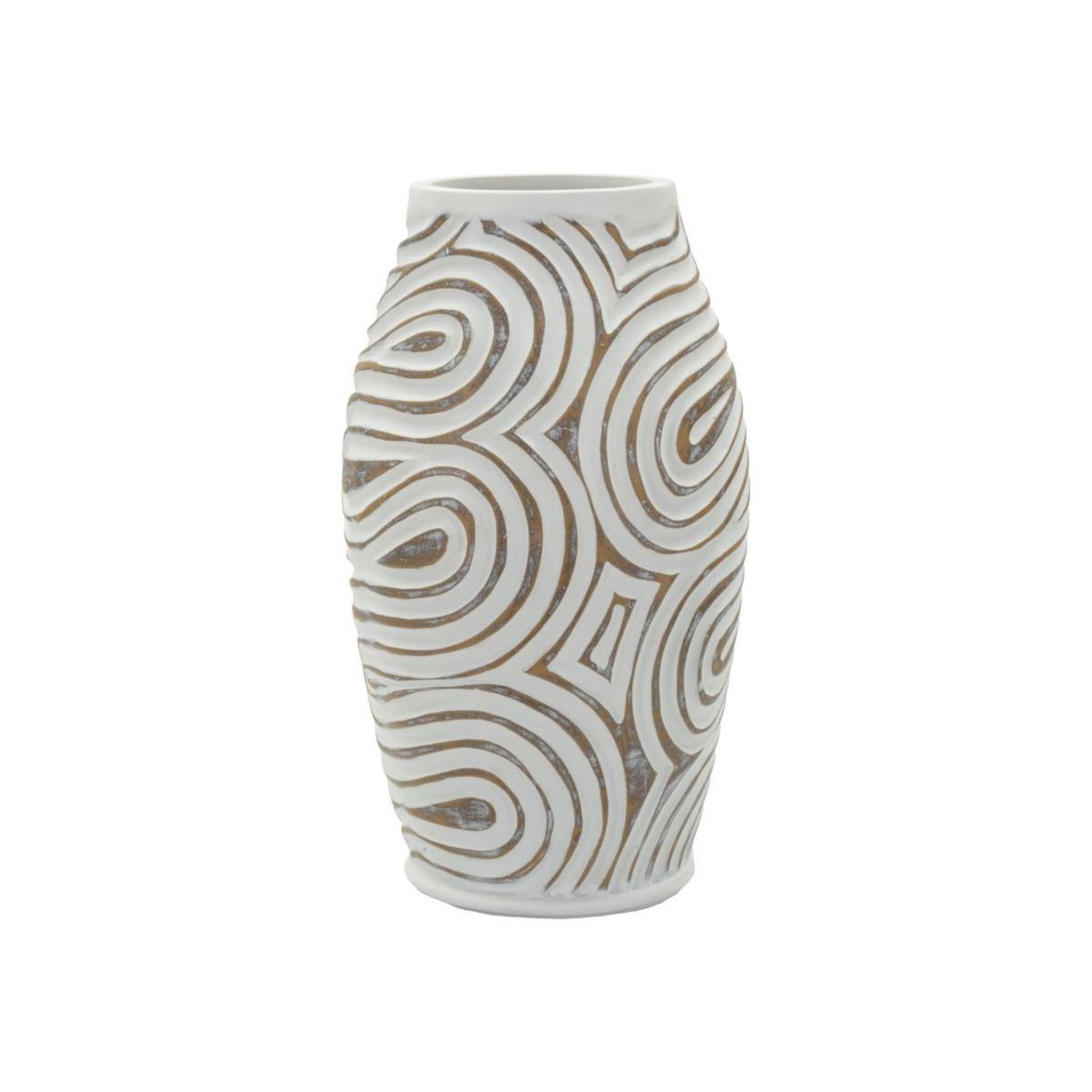 Paris Prix Vase design en résine  oblix  35cm blanc