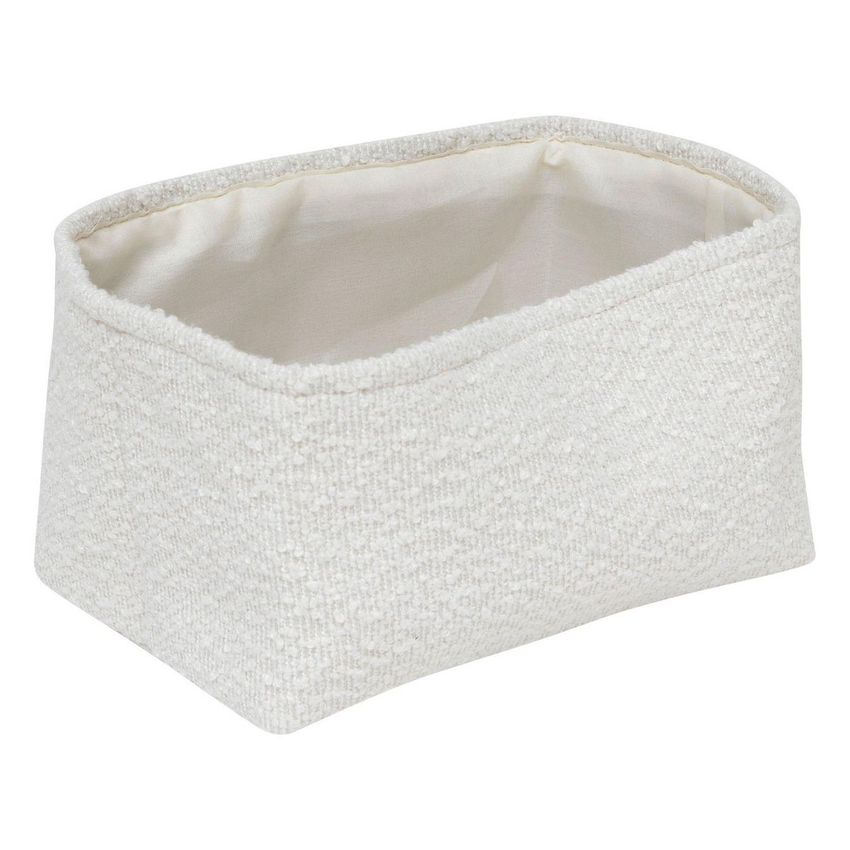 ATMOSPHERA Lot de 3 paniers rectangles effet bouclette LOE - Blanc