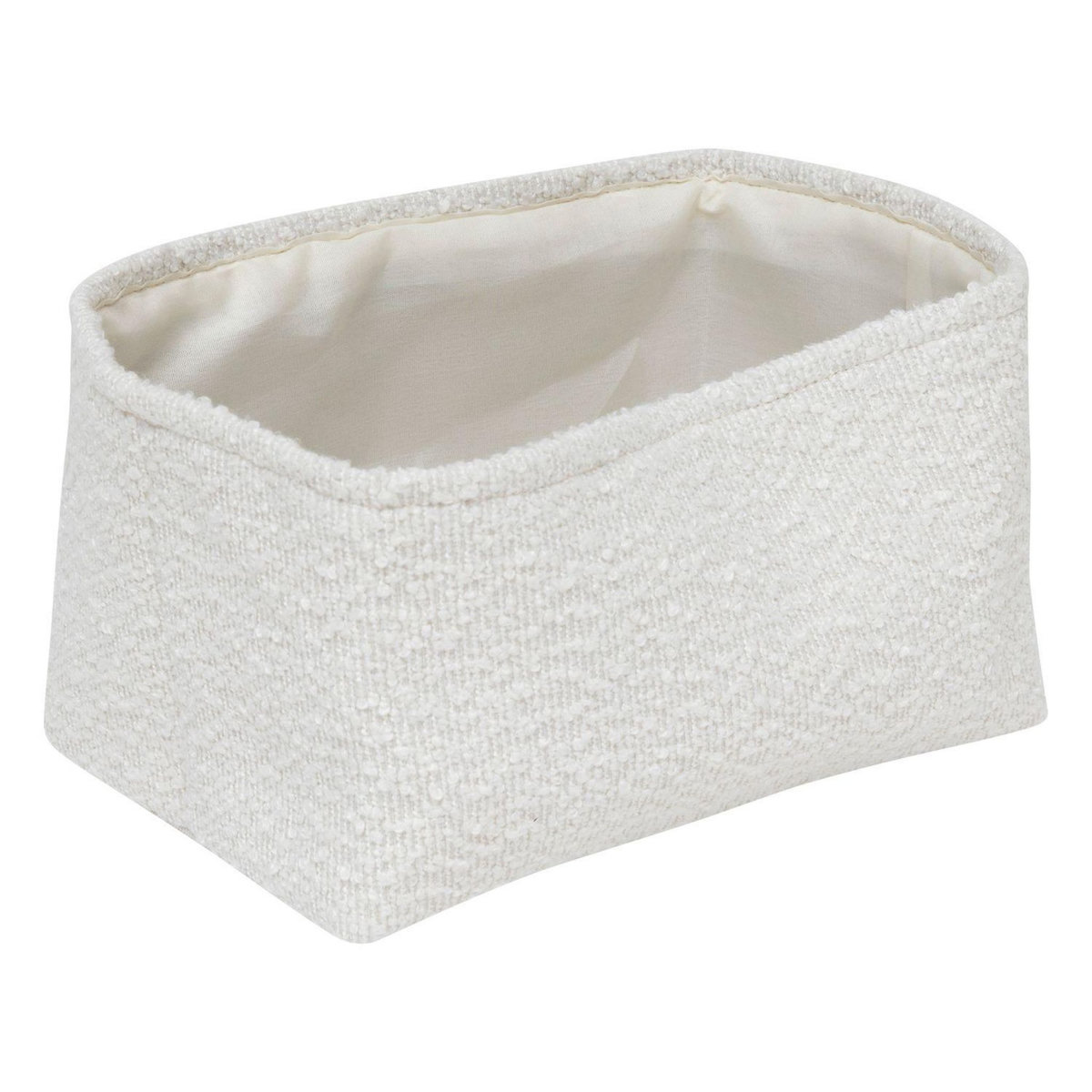 ATMOSPHERA Lot de 3 paniers rectangles effet bouclette LOE - Blanc