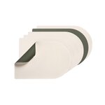 BJORN Set de table rectangovale réversible - 6 pièces - Cuir recyclé blanc crème et vert de gris
