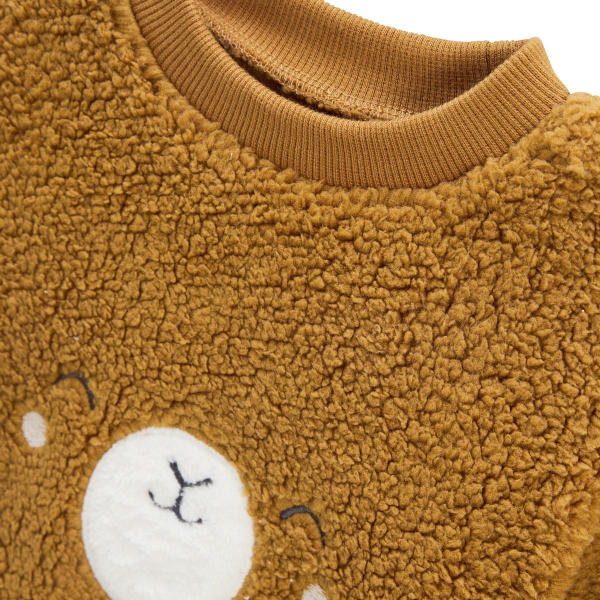 Petit Béguin Ensemble bébé sweat-shirt en sherpa et pantalon en molleton Lamascotte