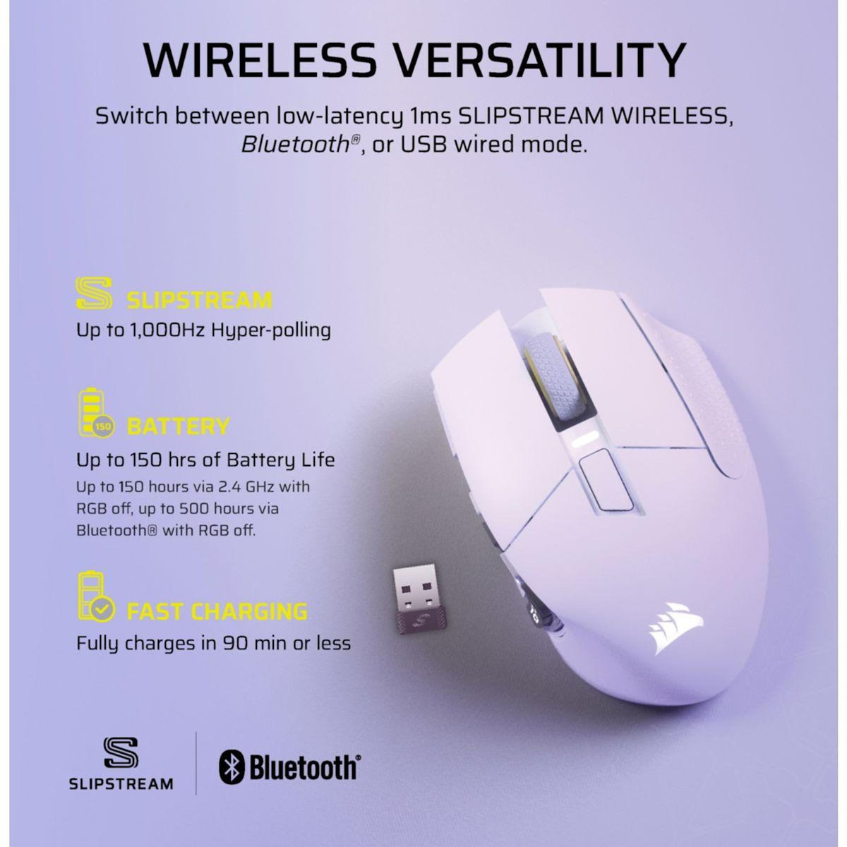 Corsair Souris Gamer Sans Fil SCIMITAR ELITE WL SE  White