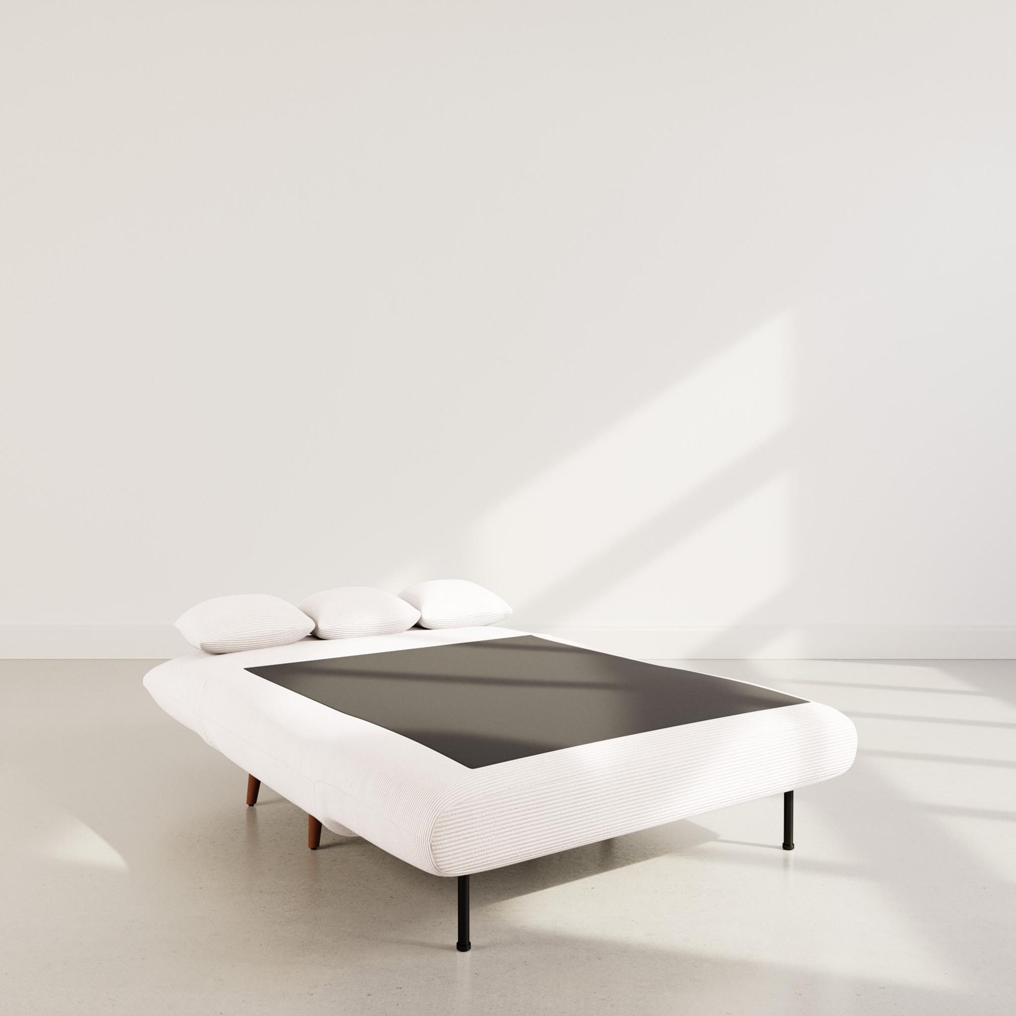 Voir la diapositive 3 : BEST MOBILIER Lumi - banquette convertible clic-clac 2 places en velours côtelé