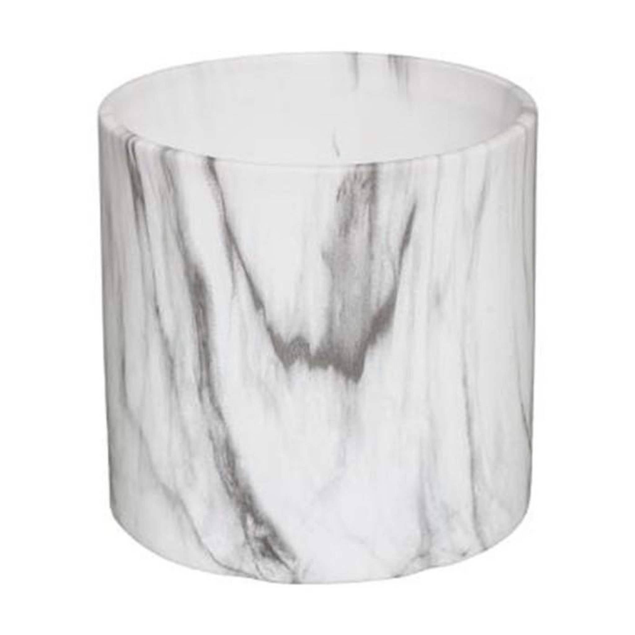 Voir la diapositive 3 : ATMOSPHERA Lot de 2 cache-pots  effet marbre  14cm noir & blanc