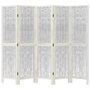 Voir la diapositive 4 : VIDAXL Cloison de separation 5 panneaux blanc bois de paulownia massif