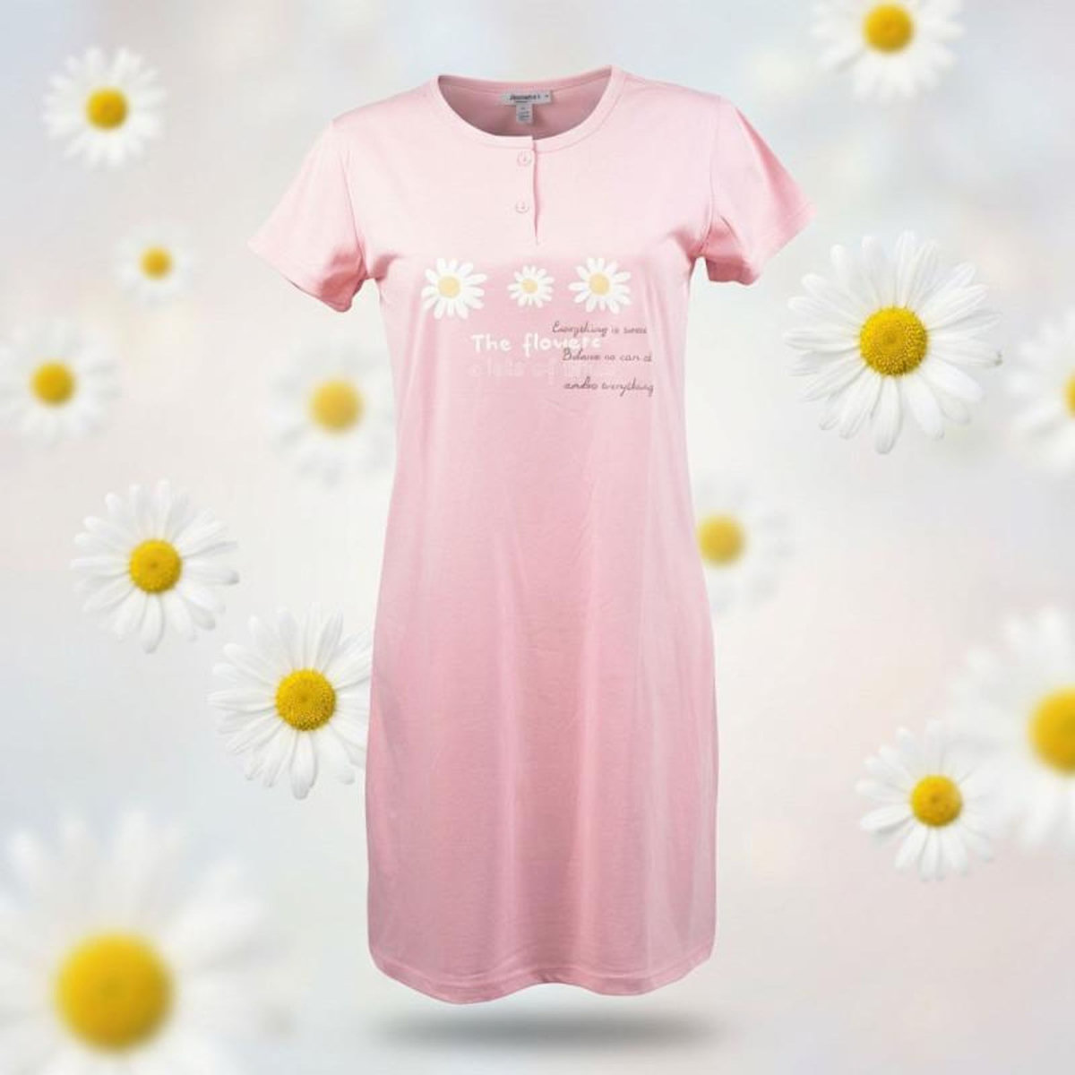 OZABI OZABI Chemise de Nuit Femme Microfibre Florales Manches Courtes