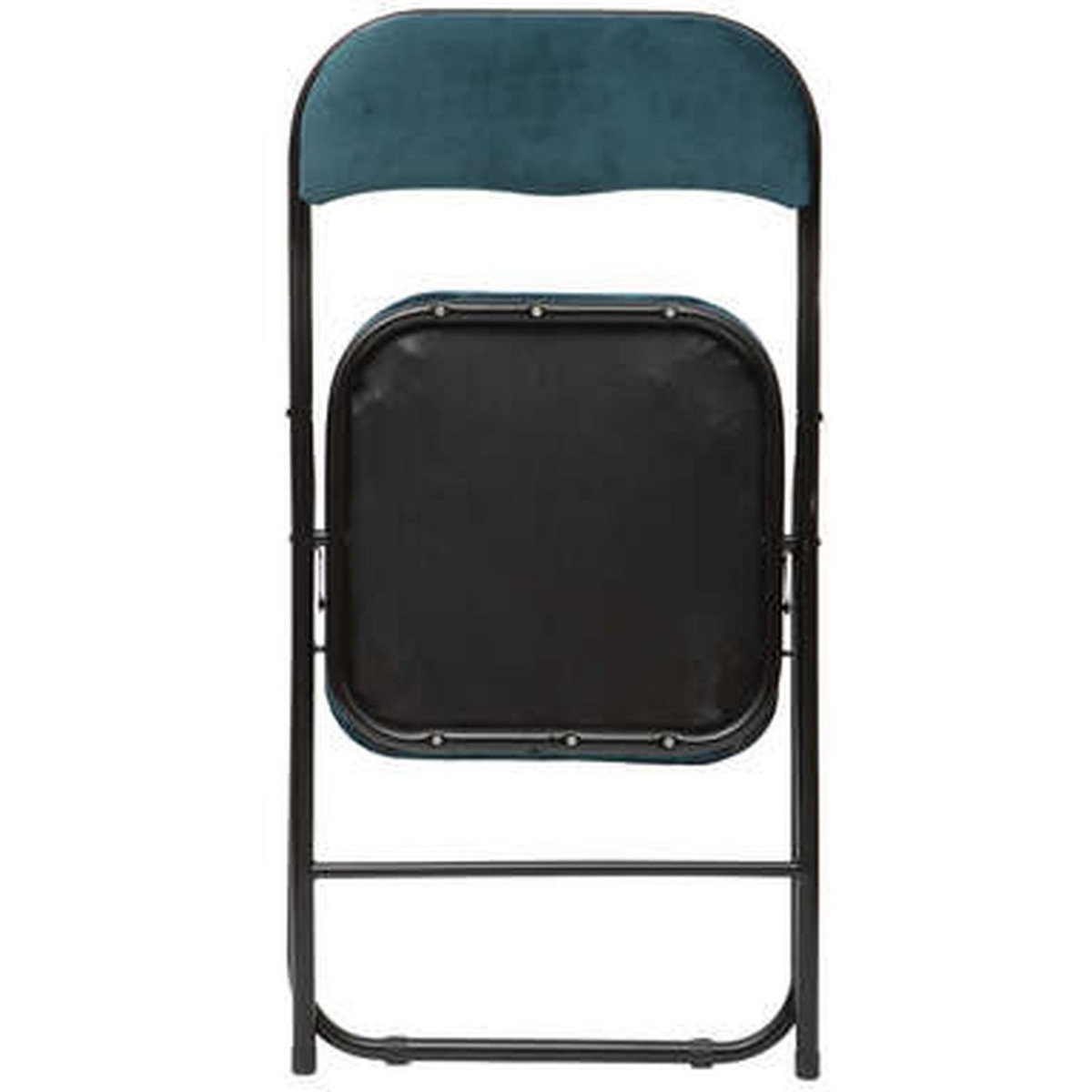 Chaise pliante en velours pieds métal 
