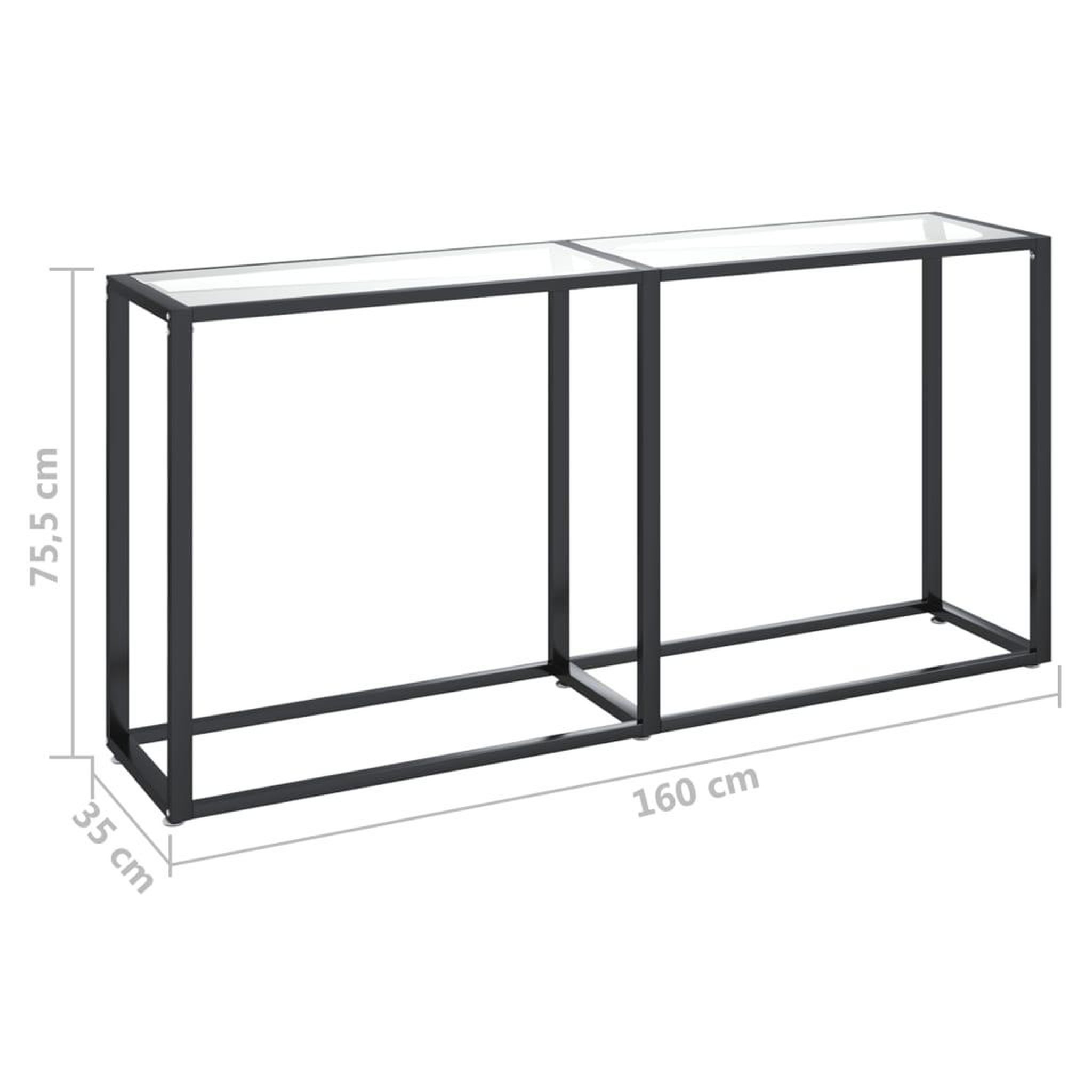 Voir la diapositive 6 : VIDAXL Table console Transparent 160x35x75,5 cm Verre trempe
