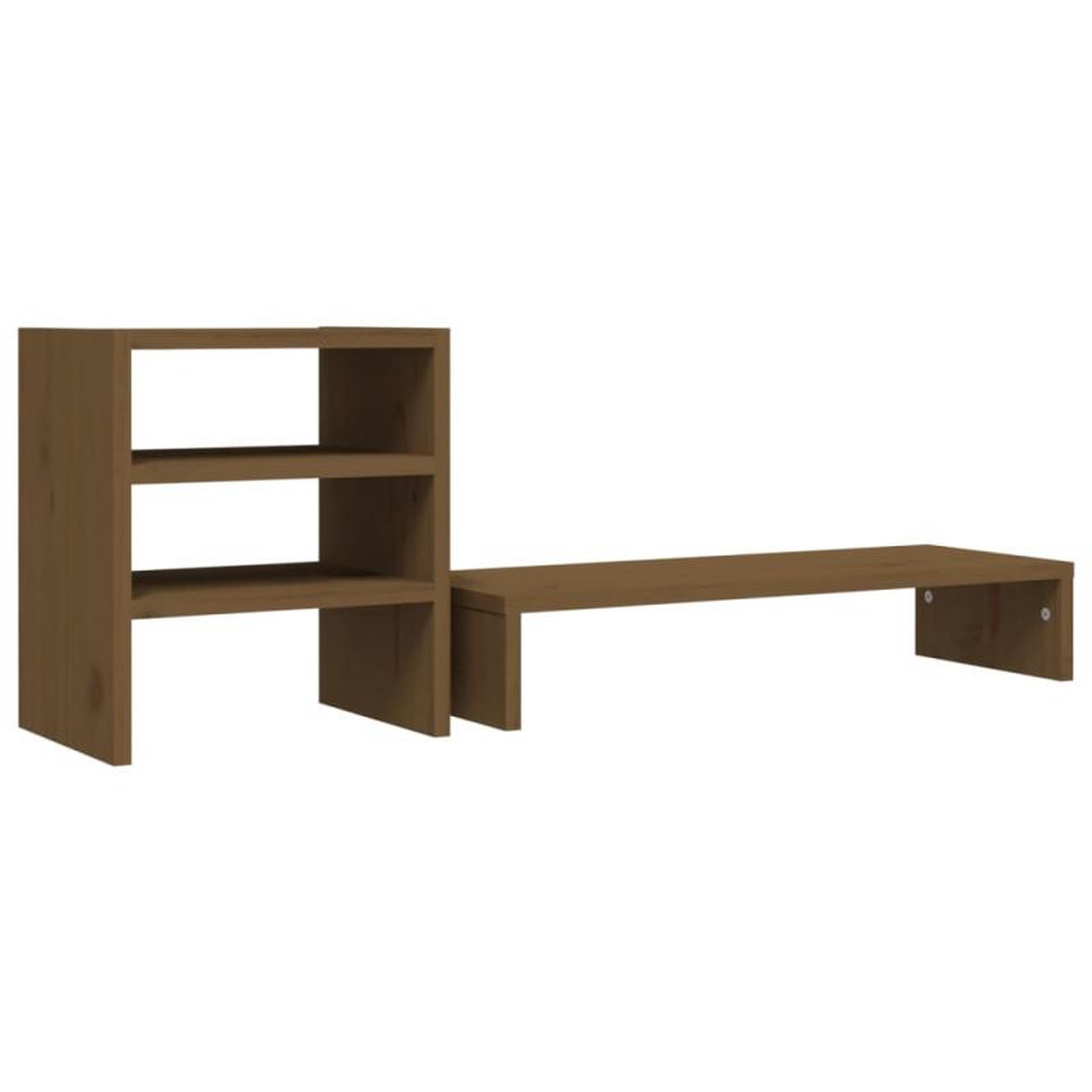 Voir la diapositive 6 : VIDAXL Support de moniteur Marron miel 81x20x30 cm Bois de pin solide