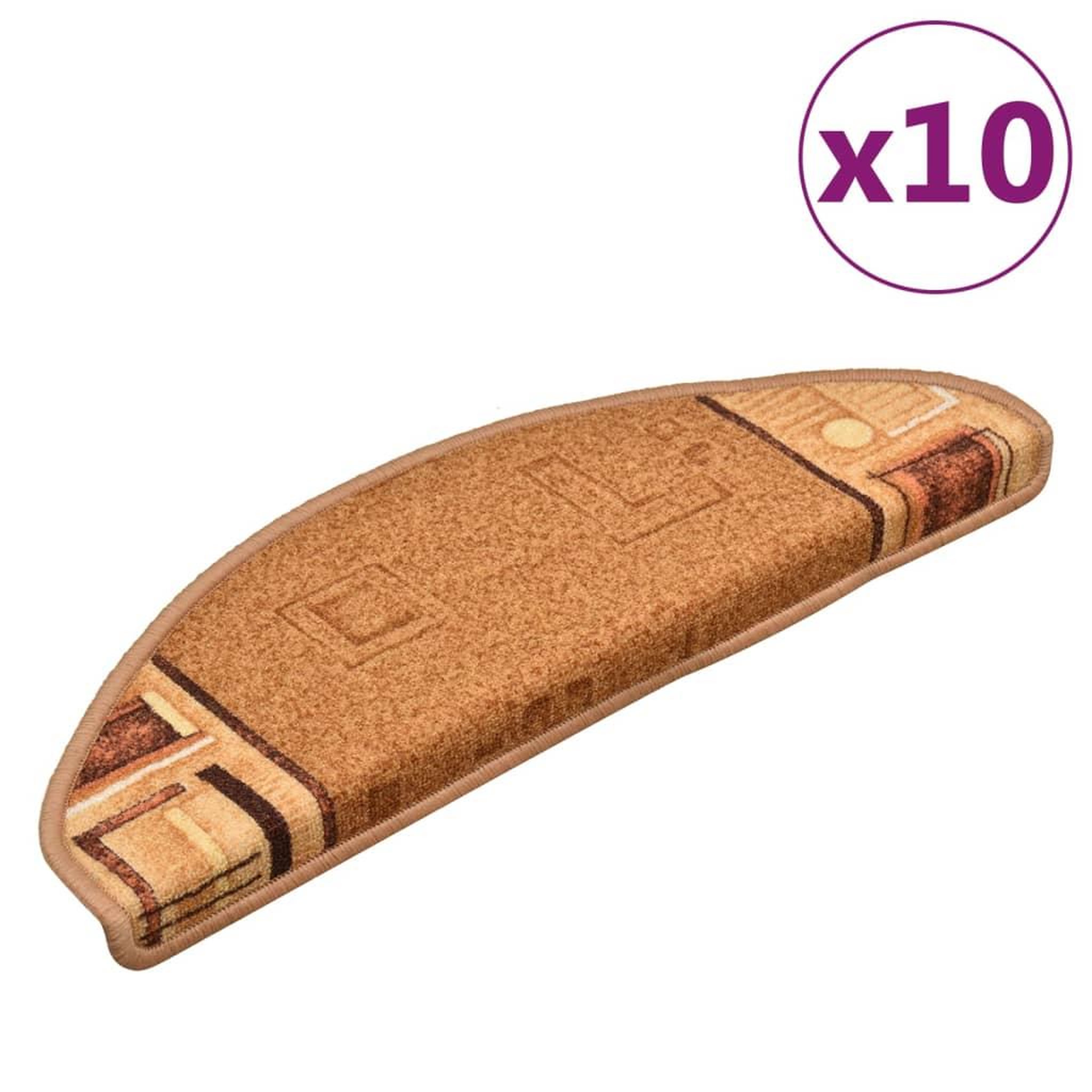Voir la diapositive 2 : VIDAXL Tapis d'escalier autoadhesifs 10 pcs 65x21x4 cm Beige