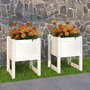 Voir la diapositive 1 : VIDAXL Jardinieres 2 pcs Blanc 40x40x52,5 cm Bois massif de pin