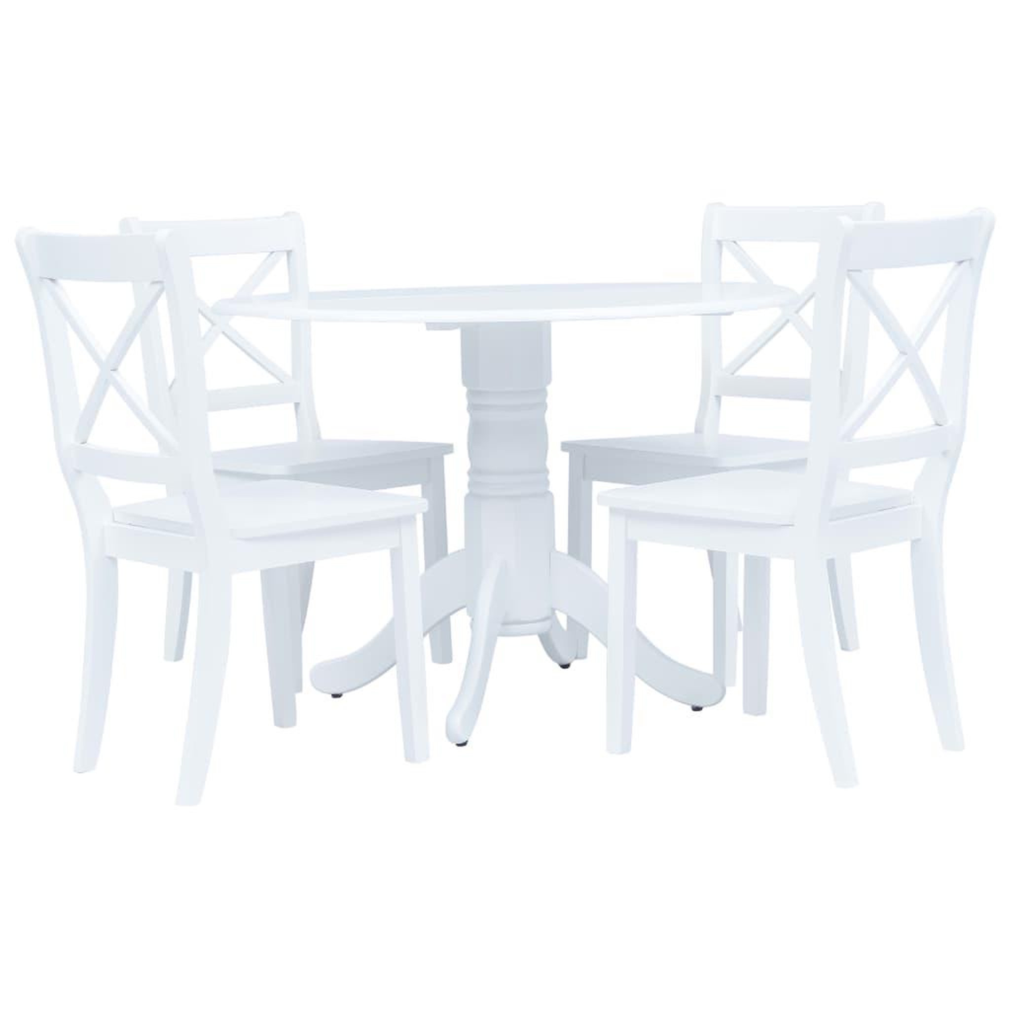 Voir la diapositive 1 : VIDAXL Ensemble de salle a manger 5 pcs Bois d'hevea Blanc
