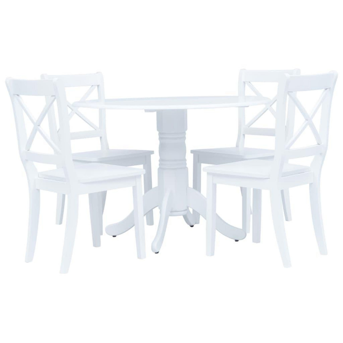VIDAXL Ensemble de salle a manger 5 pcs Bois d'hevea Blanc