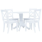 VIDAXL Ensemble de salle a manger 5 pcs Bois d'hevea Blanc