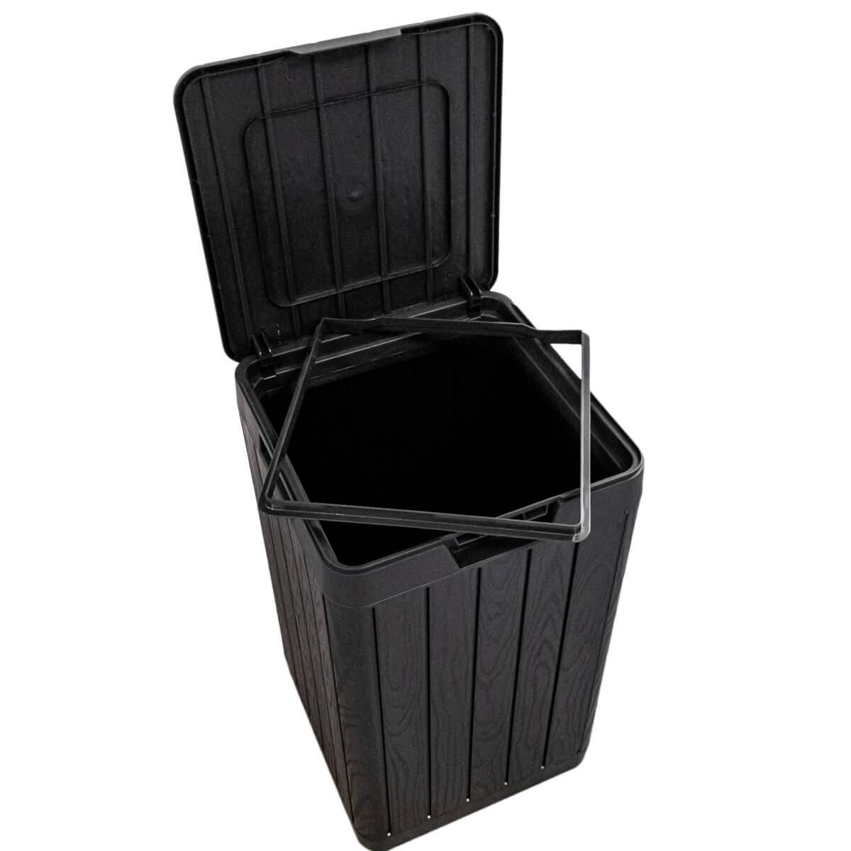 Toomax Poubelle de jardin 80 Litres Noire 38 x 38 x H65 cm Couvercle à pression TOOMAX