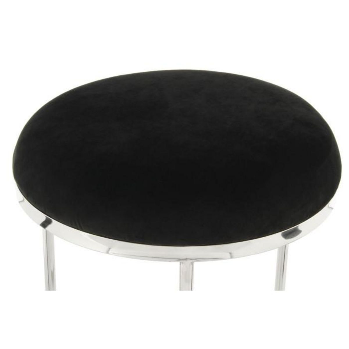 Paris Prix Tabouret Design  Wynona  49cm Noir & Argent