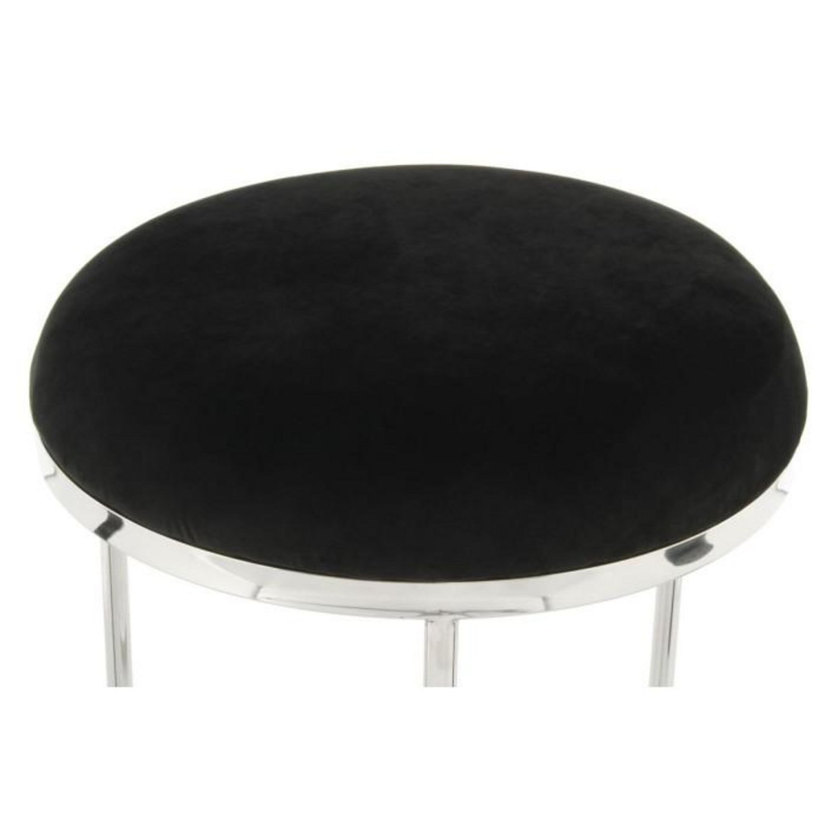 Paris Prix Tabouret Design  Wynona  49cm Noir & Argent