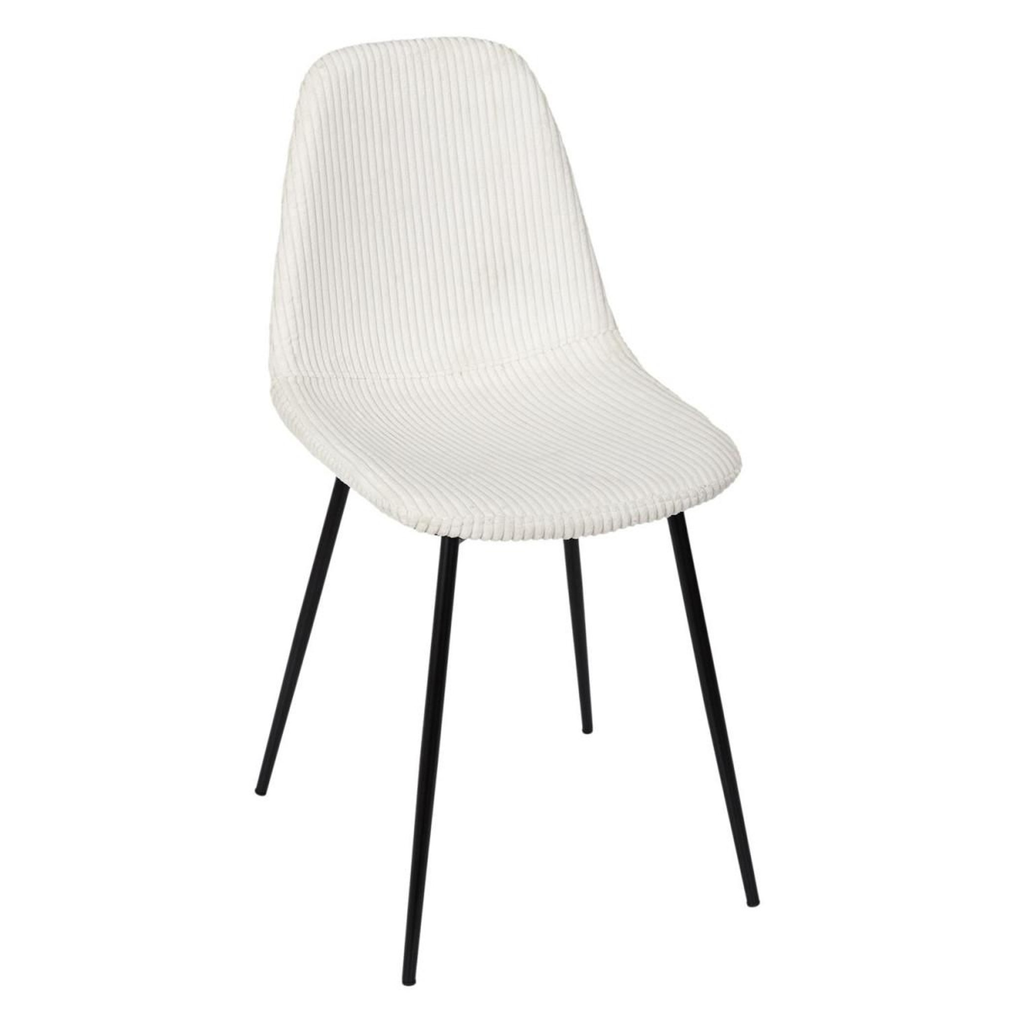 Voir la diapositive 2 : The Home Deco Factory Lot de 4 chaises côtelé  scott  85cm beige