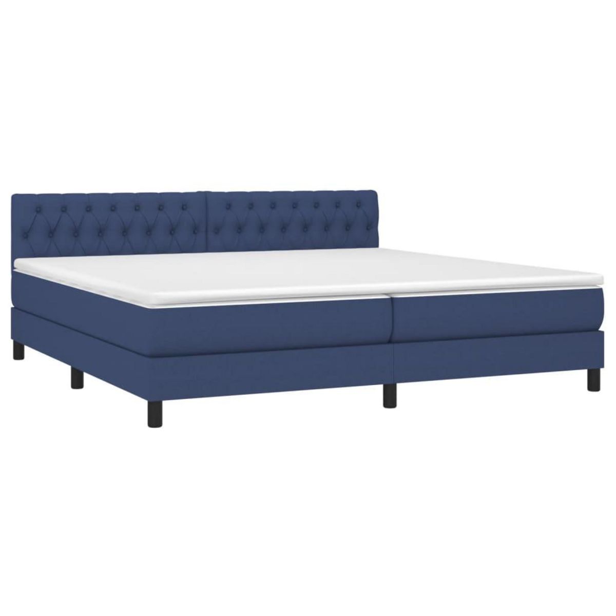 VIDAXL Sommier a lattes de lit avec matelas Bleu 200x200 cm Tissu