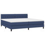 Voir la diapositive 3 : VIDAXL Sommier a lattes de lit avec matelas Bleu 200x200 cm Tissu
