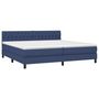 Voir la diapositive 3 : VIDAXL Sommier a lattes de lit avec matelas Bleu 200x200 cm Tissu