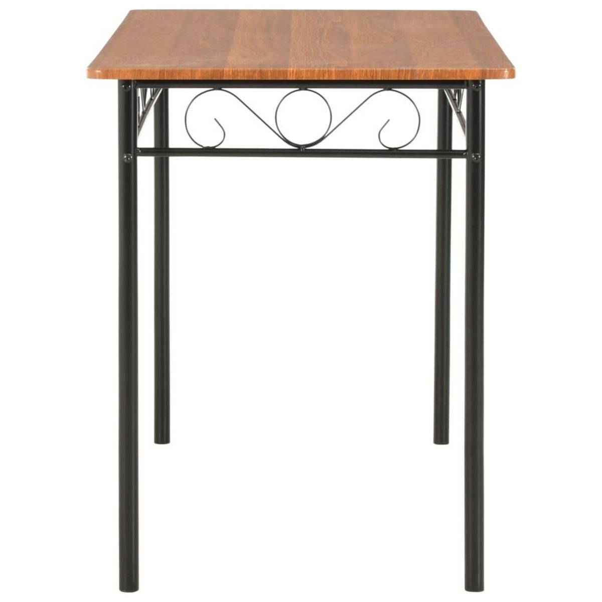 VIDAXL Ensemble de salle a manger 5 pcs MDF et acier Marron