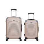 WAVE PARIS WAVE PARIS - Lot de 2 - Valise weekend et valise cabine CONGO. Coloris disponibles : Noir, Beige, Gris, Rose, Bleu