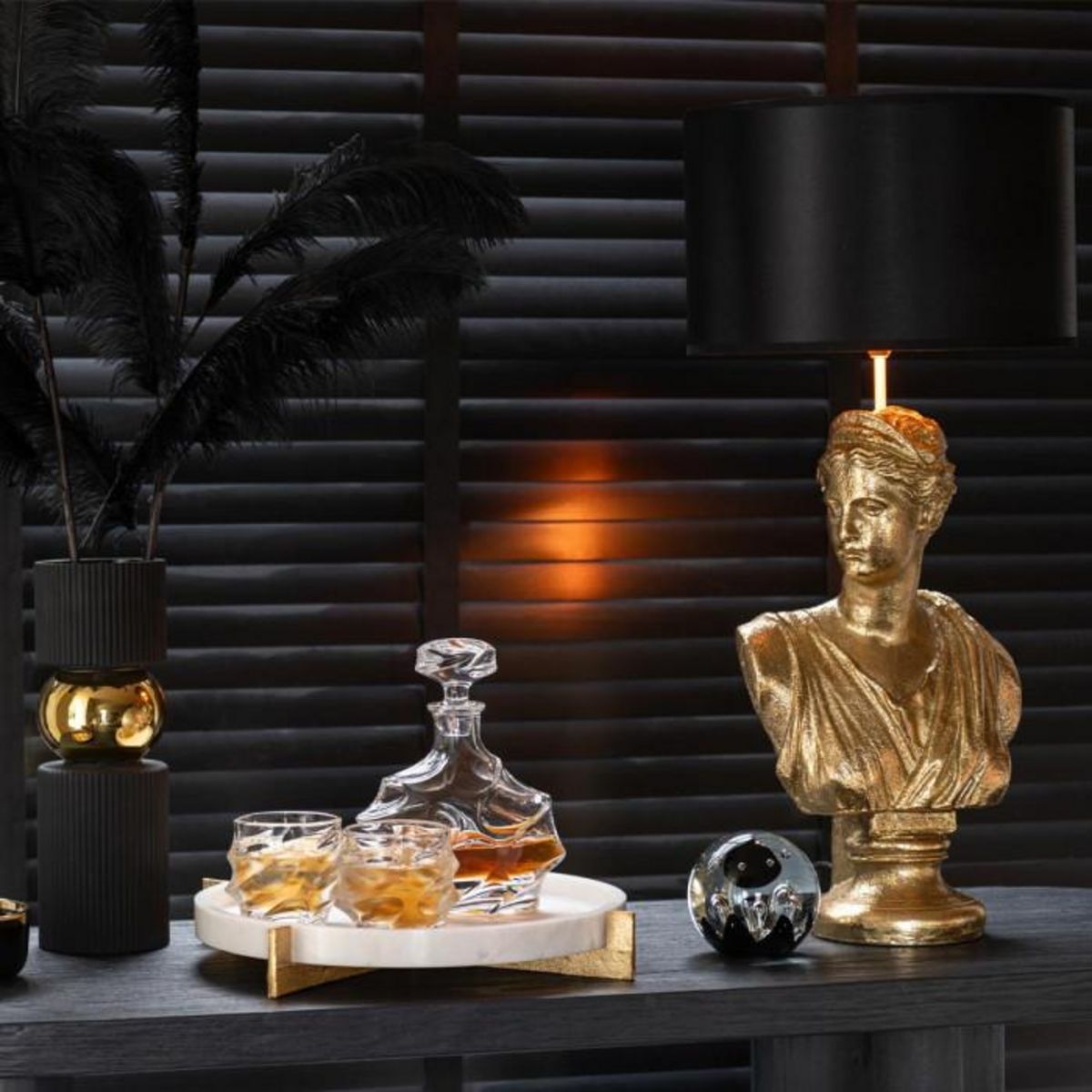 Paris Prix Lampe à Poser Femme  Buste  72cm Or