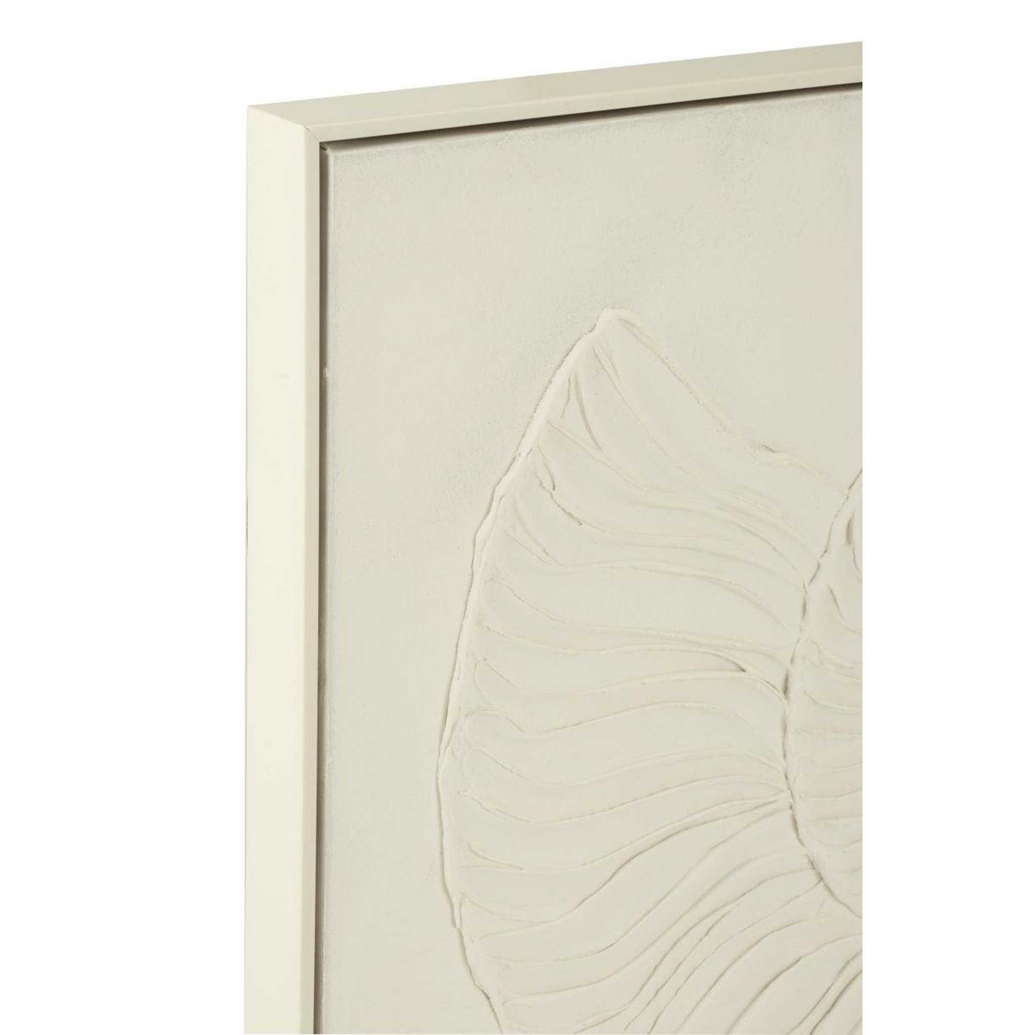 Voir la diapositive 2 : J-LINE Tableau peinture déco  coquille  62x62cm blanc