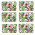 HABITABLE Lot de 6 sets de table Ibis - 28 x 43 cm - Vert