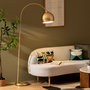 Voir la diapositive 2 : ATMOSPHERA Lampadaire arc en acier FLORIS - H. 177 cm - Doré
