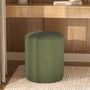 Voir la diapositive 2 : Rendez vous déco Pouf rond en velours côtelé beige - Lily